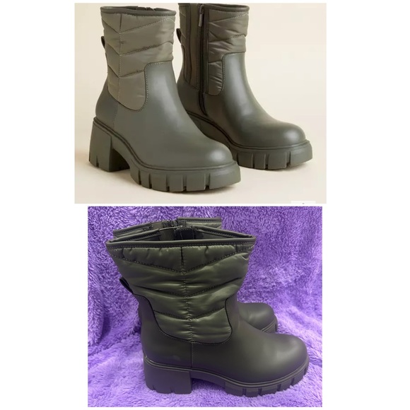 torrid Shoes - Torrid Olive Quilted Winter Booties